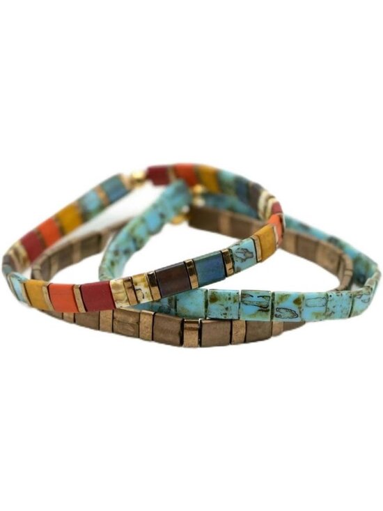 Jewelry - Stylish Women's Stretch Beaded Bracelet - Tila Design, Perfect for Layering